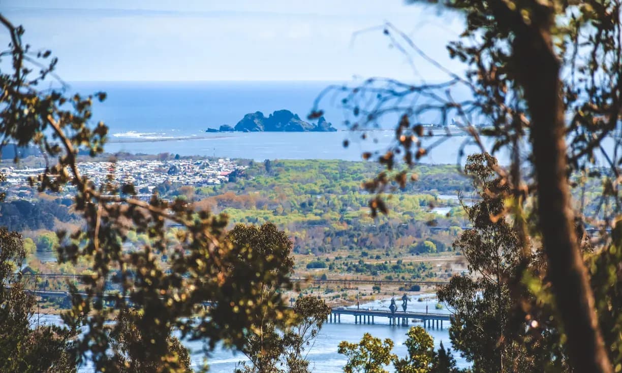 The mouth of the Biobío, from the hills